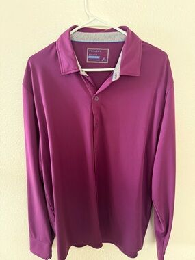 Twillory Shirt Mens 2XL Purple Athleisure Stretch Button Front Long Sleeve